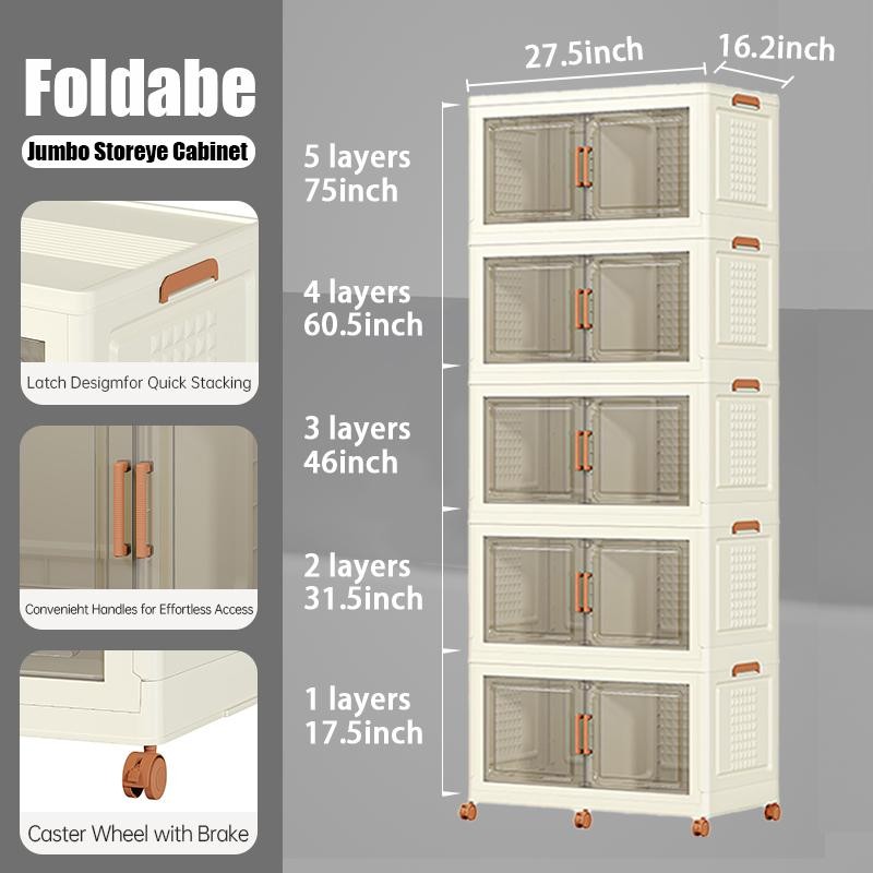 ONAIL Super large Foldable Storage Box with Lid, Stackable Household