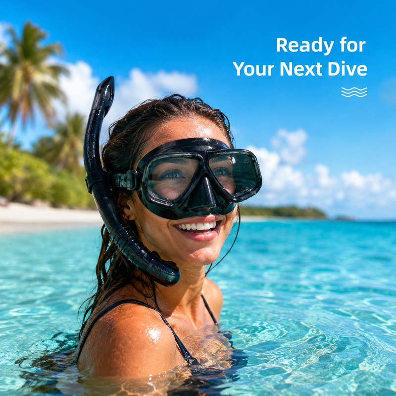 Two-Window Snorkel Diving Mask for Adults – Wide View Anti-Fog