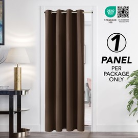 Deconovo Decorative Thermal Insulated Bedroom Window Blackout Panel Curtain for Sliding Glass Door, 52 x 95 in, Brown