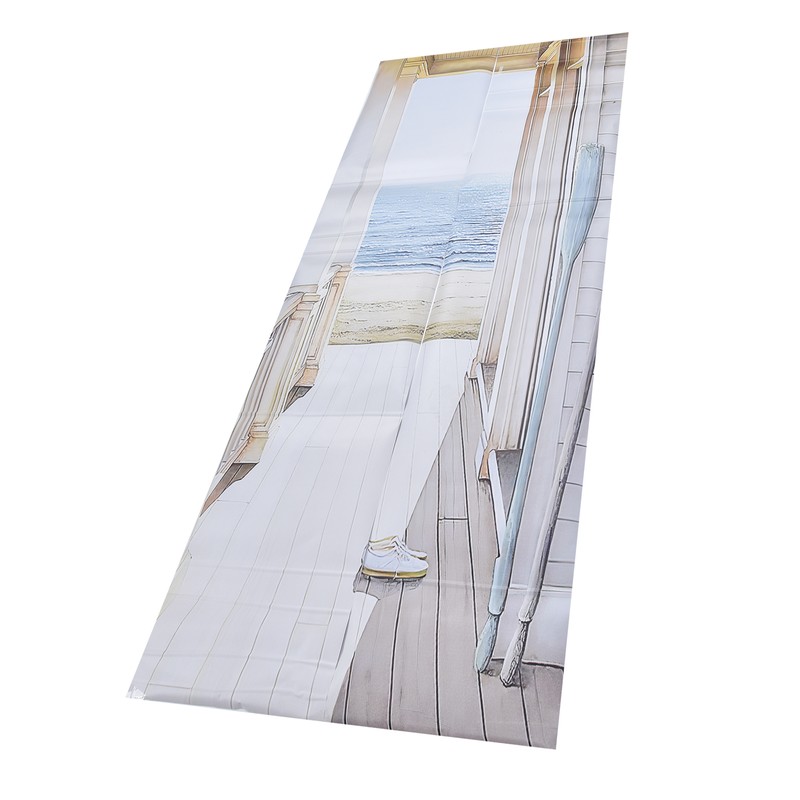 2pcs Door Sticker PVC Material 3D Visual Effects Easy Cleanable