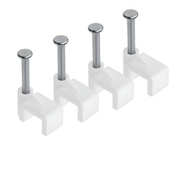 REULIN Cable Clips for Outdoor and Indoor Use, Wire Management Clips (White, 6mm - Flat)