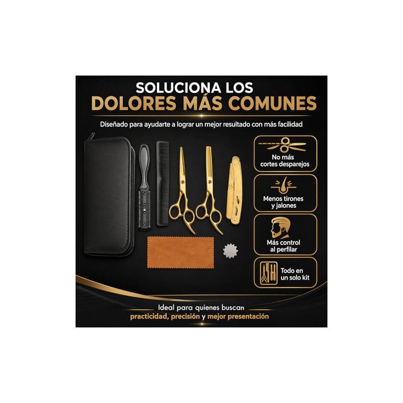 Kit Profesional de Barbería - Juego de 8 Piezas en