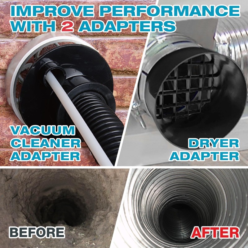 Sealegend 37-Piece 33-Feet Dryer Vent Cleaner Kit, Dryer Cleaning Tools,