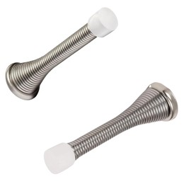 Citystores® Silver Door Stopper | Heavy Duty Spring Spiral Floor Stop for Easy Wall Use | Rubber Base