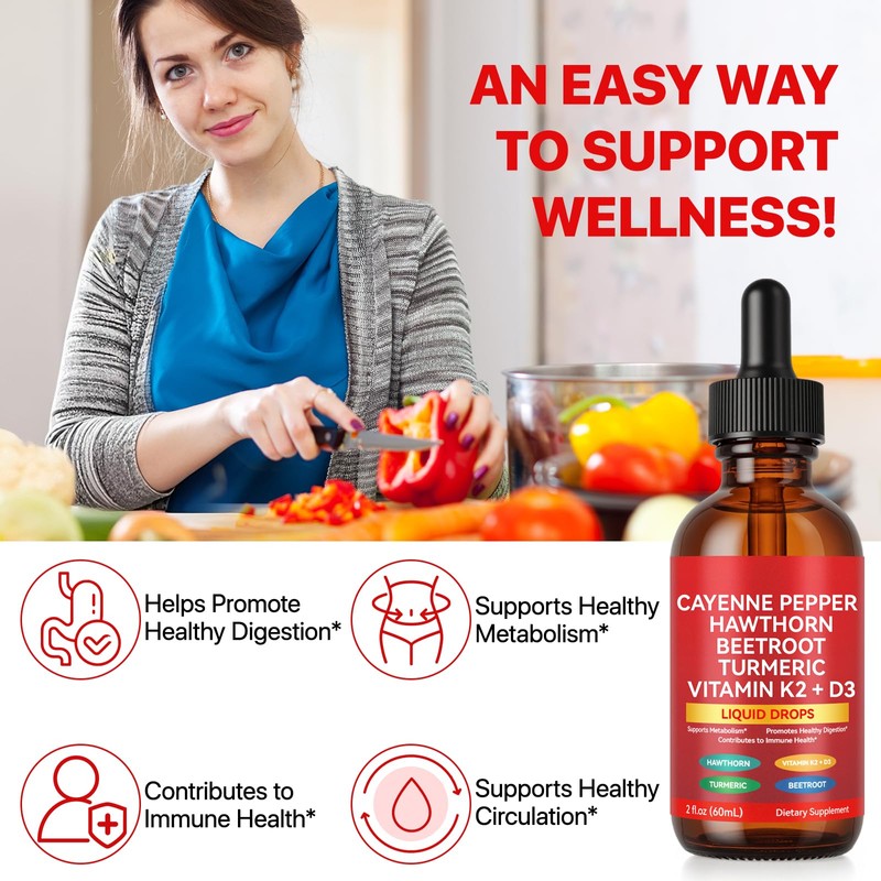 Cayenne Pepper Drops, Cayenne Pepper Hawthorn Beet Root Turmeric Vitamin