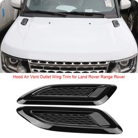 Air Wing Trim, Outer Hood Vent Trim for Land Rover Range Rover Evoque 2012-2018 (All Black)