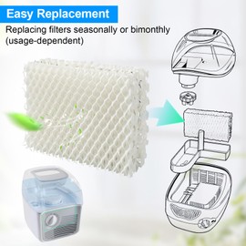 LRWZOV WF813 Humidifier Filter Replacement for Equate EQWF813/EQ-2119-UL, Relion RCM-832/RCM-832N, Procare PCWF813/PCCM-832N Cool Mist Humidifier Wick Filters 4 Pack