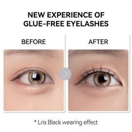 Wosado Soft Magnetic Eyelashes Extensions Set with Applicator, Lightweight, Waterproof, Reusable, Glue-Free, Eyeliner-Free, Makeup Lash Extensions:_#12 Iris Black All-in-One