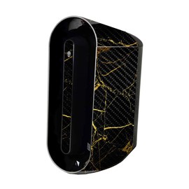MightySkins Carbon Fiber Skin Compatible with Alienware Aurora R11 Gaming Desktop - Black Gold Marble | Protective, Durable Textured Carbon Fiber Finish | Easy to Apply | Made in The USA