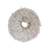 Ivory White Open Knit Infinity Scarf With Fringe
