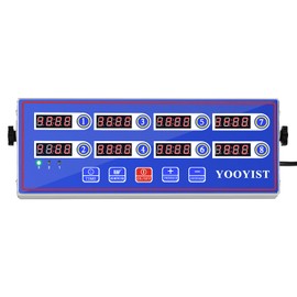 YOOYIST Kitchen Timers for Cooking – 8 Channel Commercial Kitchen Timer Restaurant Kitchen Supplies – Stainless Steel LED Technology Kitchen Timer Digital – Reminder Function, Loud Alarm, Blue