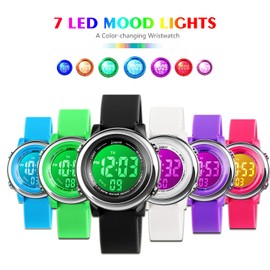 VenSten Kids Digital Sport Waterproof Watch for Girls Boys, Kid Sports Outdoor LED Electrical Watches with Luminous Alarm Stopwatch Child Wristwatch