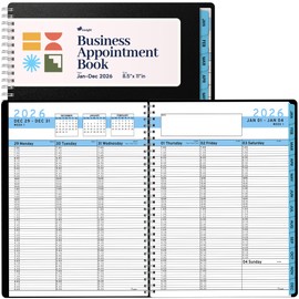 Ensight 2026 Appointment Book & Planner Ensight 8.5 x 11 inches Large Tabbed Daily Hourly Weekly Planner Schedule Book 15 Minute time Slots Business & Personal Planner Jan 2026 Dec 2026 Blue