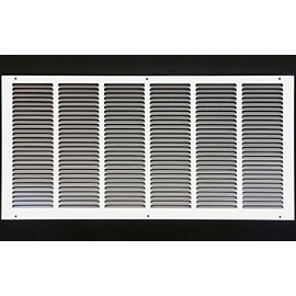 30"w X 14"h Steel Return Air Grilles - Sidewall and Ceiling - HVAC Duct Cover - White [Outer Dimensions: 31.75"w X 15.75"h]