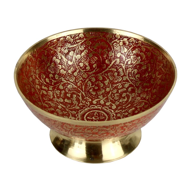 Bitto Indore Brass Incense Bowl Assorted Blue, Black or Red