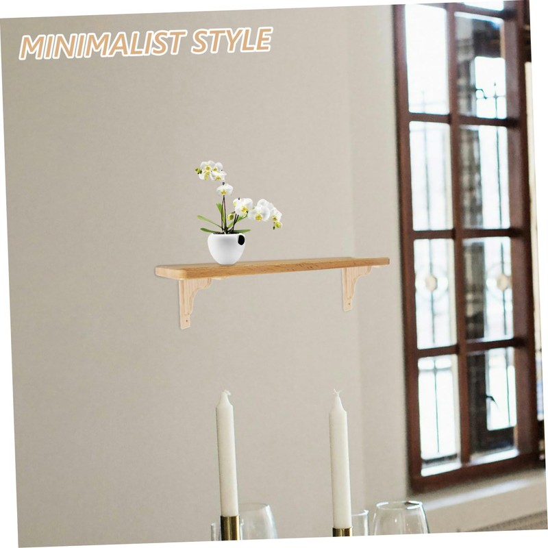 NAMOARLY Triangular Wooden Wall Shelf Brackets Decorative Support for Floating