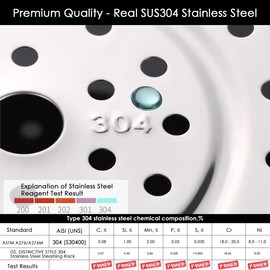 DS. DISTINCTIVE STYLE Steamer Rack 304 Stainless Steel Steaming Rack Steam Tray with Removable Legs for Instant Pressure Cooker Multi-functional Steamer Basket (Silver - 22cm)