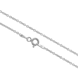 AKA Gioielli® - 925 Sterling Silver Rhodium Women Necklace - 1.4 mm Cable Link/Rolo Chain - Sizes: 22 inch