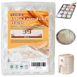 50 Pcs Reusable 39'' Large Bowl Covers for Half Sheet Pan(24x16, 21x15, 18x13 inch) and Mixing Bowl&Dough Proofing/Foil Pans,Fits Bowls up to 30",Food Covers for Outside,Elastic Sealing