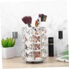 BIUDECO Large Silver Crystal Cosmetics Brush Holder Hollow Lace Design