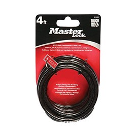 Master Lock 8143D Self Coiling Cable Lock, 4-Feet x 5/16-inch, Black