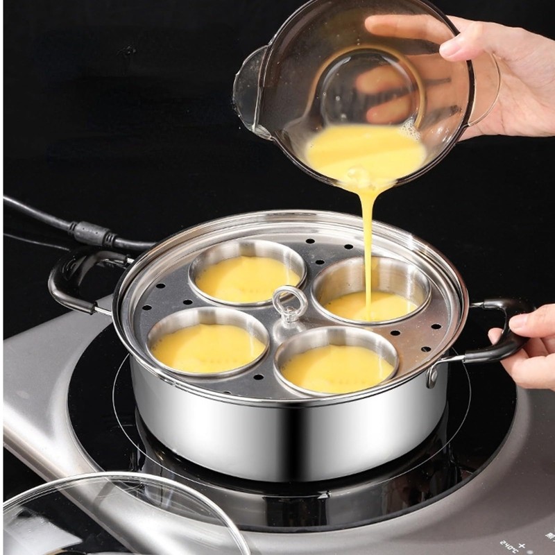 GOVNPJ Egg Poacher Pan, Poached Egg Pan Stainless Steel Egg