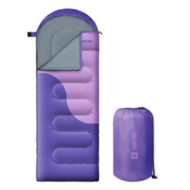 Sleeping Bags for Adults&Kids,Lightweight Waterproof Warm Weather Sleeping Bag,Compact Portable Sleeping Bag for Camping,Essentials Gear for Camping Hiking Outdoor Travel (palepurple)