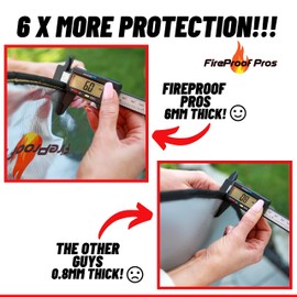 FireProof Pros 40" Round Fire Pit Mat for Deck, Patio, Grass and Concrete. Heat Reflective Fireproof Mat/Ember Mat. 3 Layer Fire Pit Pad, Thick Firepit Protector, Outdoor BBQ Grill Mat Protector