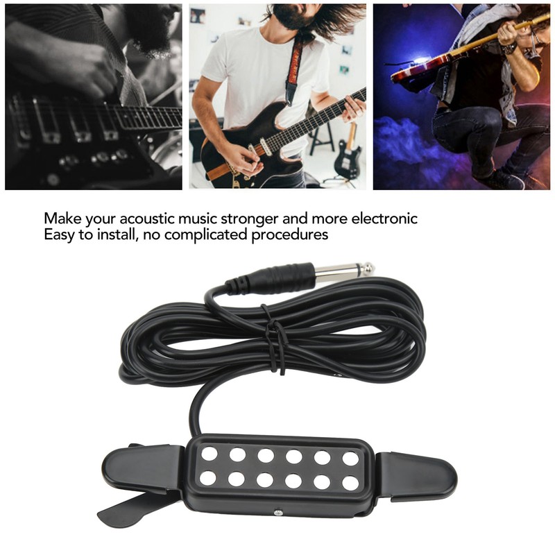 Acoustic Guitar Electric Transducer Soundhole Pickup Preamplifier Punching Free Accessories