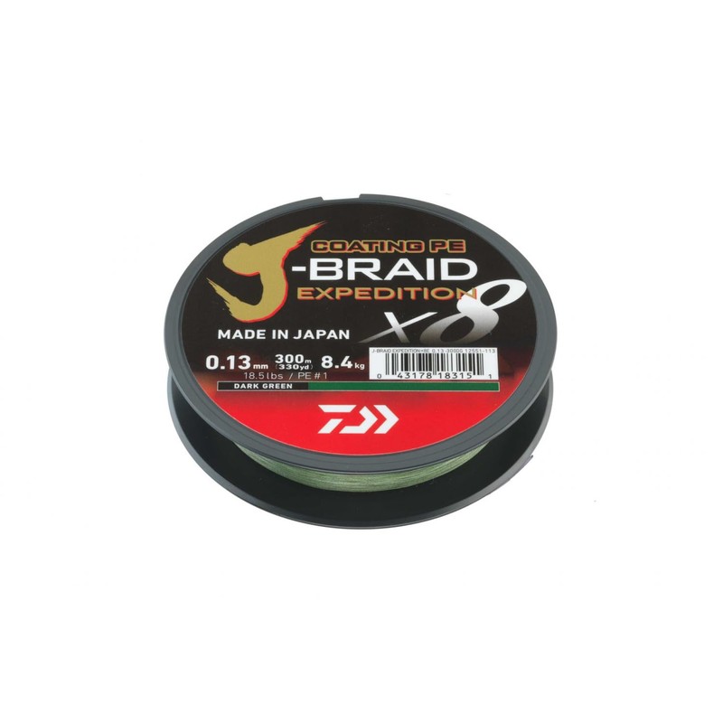 DAIWA J-Braid Expedition X8E, 0.06 mm, 5.2 kg/11.5 lbs, 300