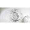 Fancy Molded Glass Dish and Medium Fleece Powder Puff for