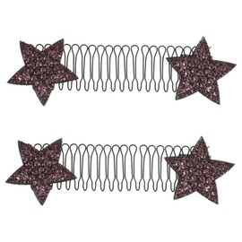 LIFKOME 2pcs Star Hairpin Hair Accessories Nonslip Hair Clips Comb U Shape Wavy Comb Clips Hair Clip Holder Hair Finishing Fixer Comb Hair Styling Tool Stretchable Hair Pin Purple Plastic