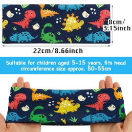 BETESSIN Pack of 3 Hair Bands Boys Dinosaur Children Headband Boys Sports Hair Bands Elastic Headband Girls Wide Sports Headband for School Sports Leisure in 3 Styles