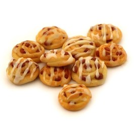 MyTinyWorld 5 x Dolls House Miniature Raisin Danish With Iced Swirls