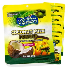 Caribbean Instant Coconut Milk Powder | Organic | Non GMO | Adds Rich Coconut Flavour To Your Desserts And Curry Dishes |10-pack (10 x 50g)