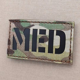 Multicam Infrared MED Medical EMS 3.5x2 Laser Cut Reflective Tactical Morale Touch Fastener Patch
