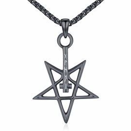 KATHLU 925 Sterling Silver Pentagram Necklace for Men Jewish Star Pendant Christmas Gifts for Men Women, Sterling Silver