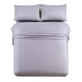 Abripedic Solid 600-Thread-Count, 100-Percent Tencel Lyocell, King Size, 4PC Bed Sheets Set, Iris