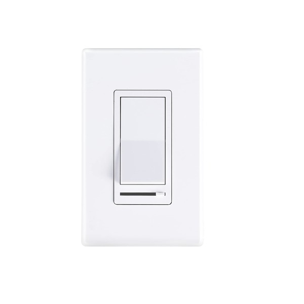 Cloudy Bay in Wall Dimmer Switch for LED Light/CFL/Incandescent,3-Way Single Pole Dimmable Slide,600 Watt max,Cover Plate Included
