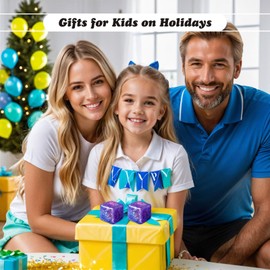 2Pcs Stress Cubes Slow Rise Glitter Squishy Cube Nice Relief Balls Jelly Fidget Toys for Kids Adults Squeeze Sensory Pack for Anxiety, Autism, Funny Gifts for Holiday/Birthday/Classroom(Pruple)