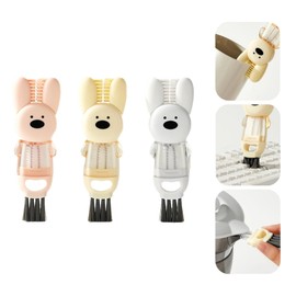 4 in 1 Cup Lid Cleaning Brush Cute Rabbit Shaped Cup Mouth Scrubber Portable Multifunctional Crevice Lid Cleaning Brushes 3PCS