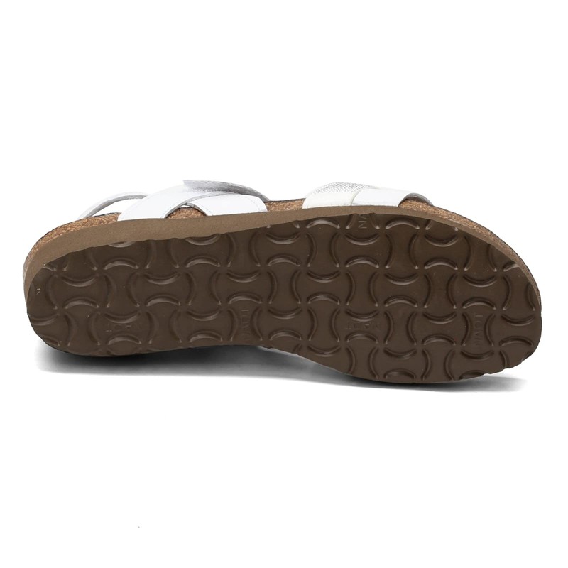 NAOT Women Krista Backstrap Sandal White/Silver Combo 7-7.5 N US