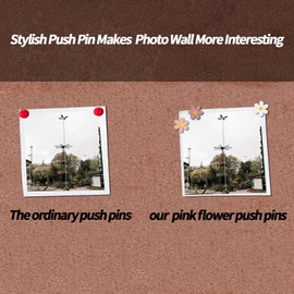 Sohalejr 30 Pcs Flowers Push Pins Decorative Thumb Tacks in 3 Colors Cute Office Decor for Cork Board Bulletin Board, Photos Wall Maps and Other Offices Schools Supplies Christmas Decoration | Sohalejr