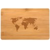 Samunshi® Wooden Board with Engraving World Map Bamboo Board Chopping