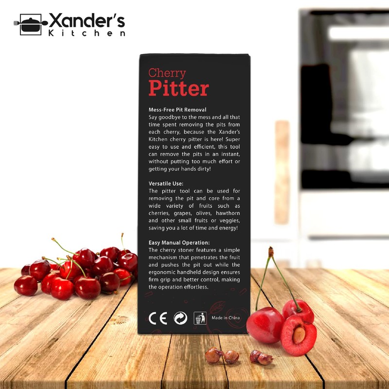 Xander’s Kitchen Cherry Pitter – Manual Cherry Pitter Tool –