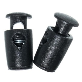 Micro Single Barrel Cord Locks - Variety of Colors and Pack Best for Mini, Micro, Nano Paracord Projects, Black, 10 Pack