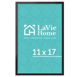 LaVie Home 11x17 Picture Frame for Wall Display, 11x17 Black Picture Frame with HD Plexiglas, 11 x 17 Poster Frame 1 Pack, Display Frame for Vertical or Horizontal, Classic Collection