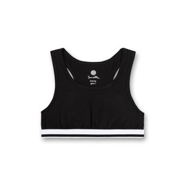 Sanetta Bustier Schwarz Reggiseno Sportivo, Super Black, 140 cm Bambina