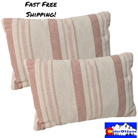 Room Essentials 2 Pack 12"x18" Lumbar Striped Accent Pillows Rectangle Indoor/Outdoor