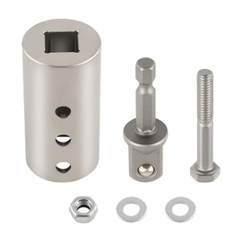 maXpeedingrods Trailer Jack Electric Drill Adapter with 1/2 Inch Socket Adapter Bit Compatible with 1 Inch Jack Drive Shaft, Stainless Steel Top Wind Trailer Jack Cordless Drill Adapter